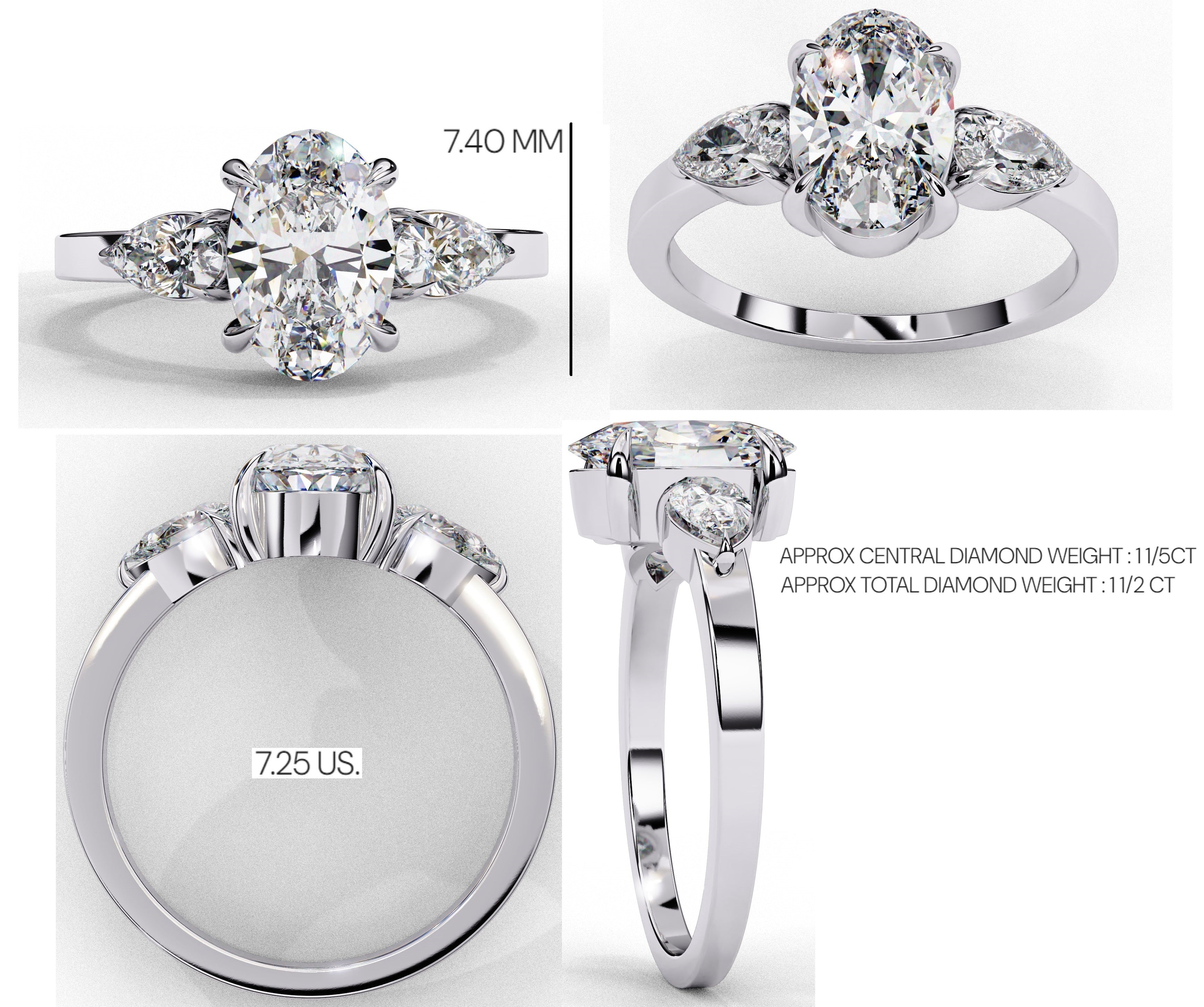 Elegant Multi-Stone Central Brilliance Ring
