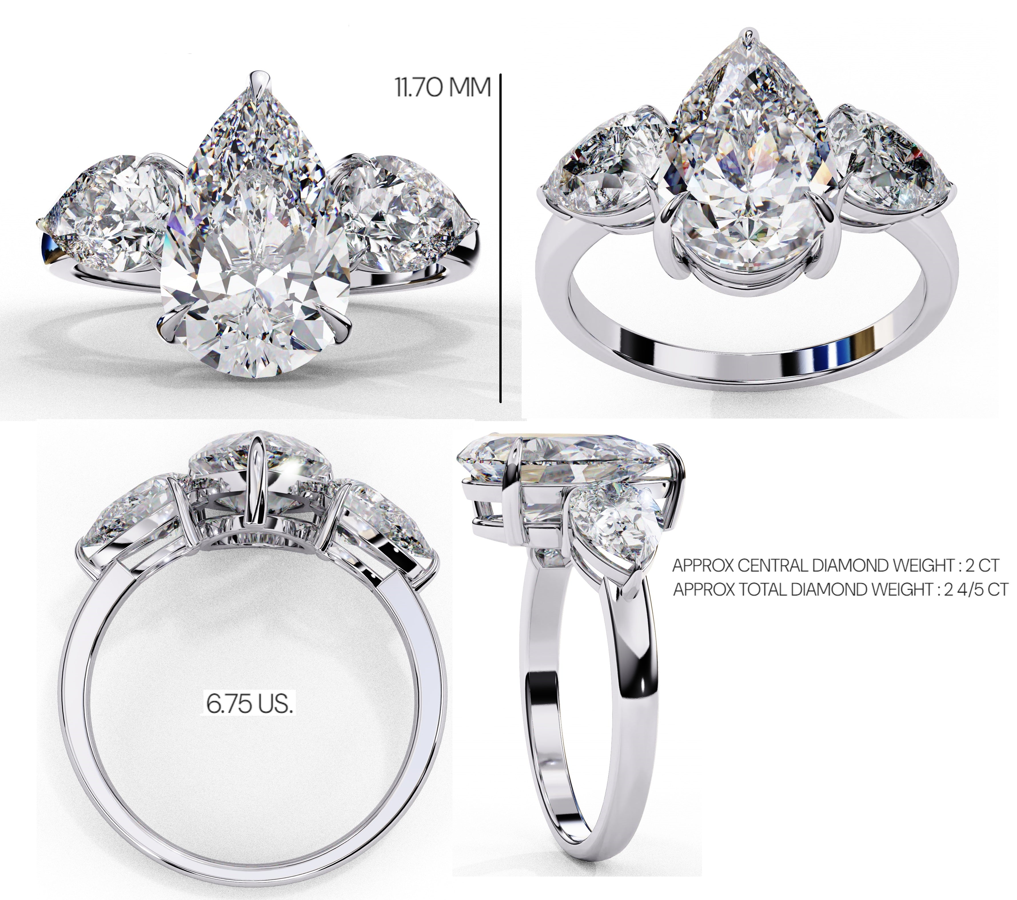 Radiant Multi-Stone Central Cluster Ring