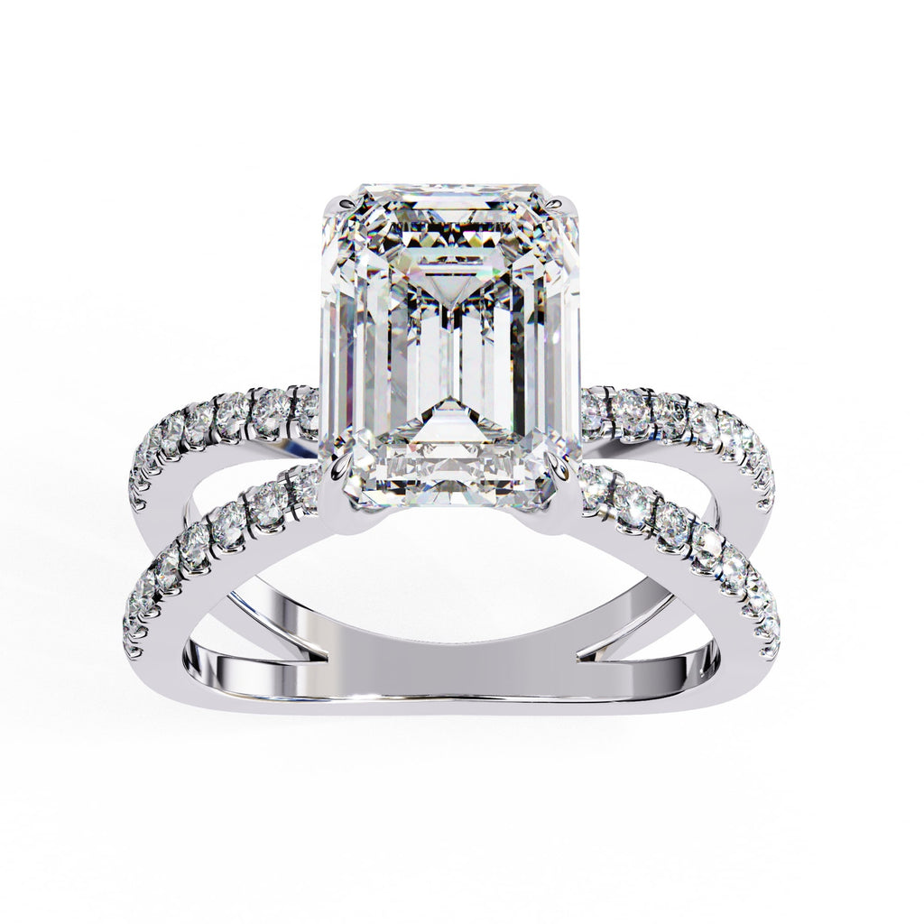 Elegant Central Stone Diamond Ring with Radiant Side Accents