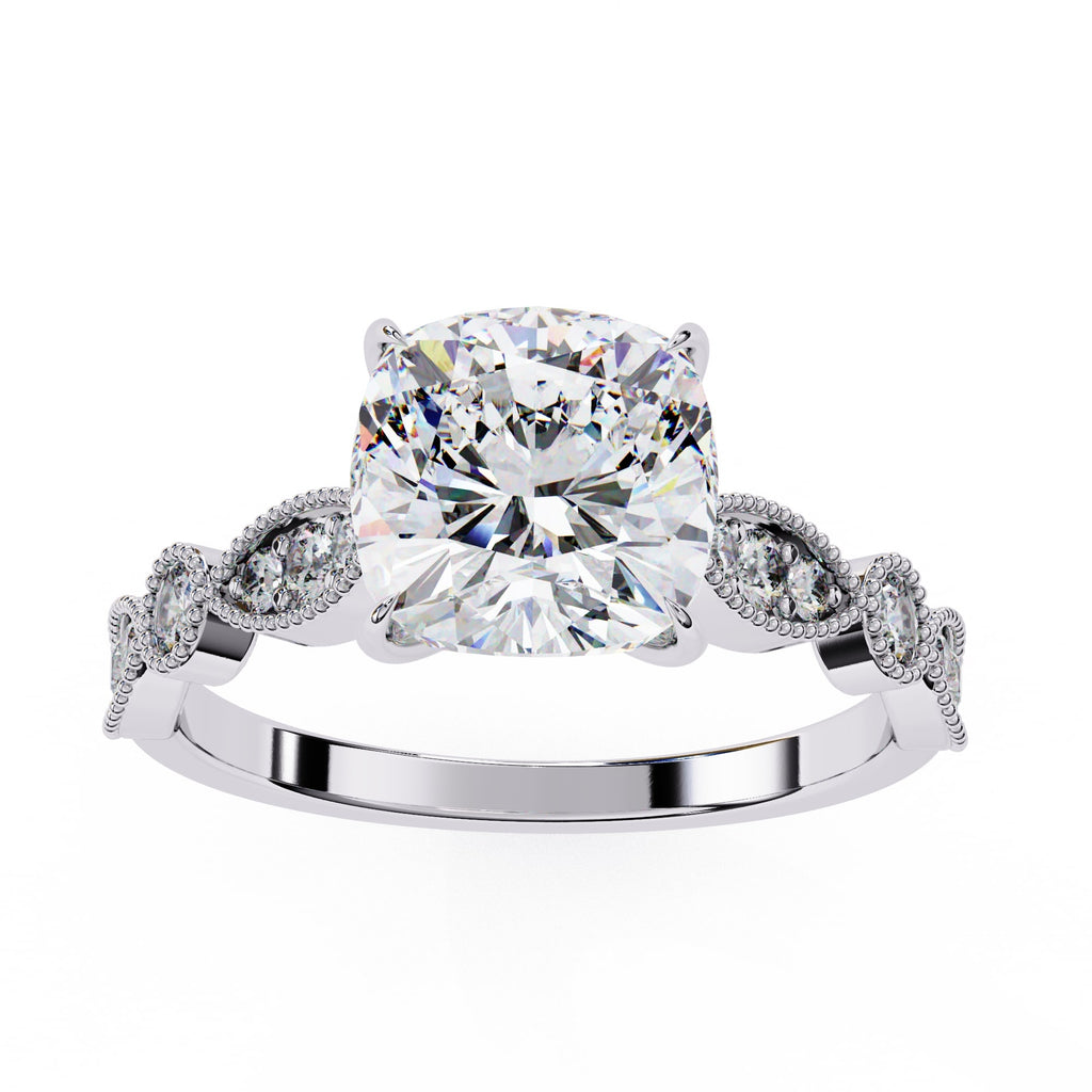 Elegant Diamond Central Stone Ring with Brilliant Side Accents