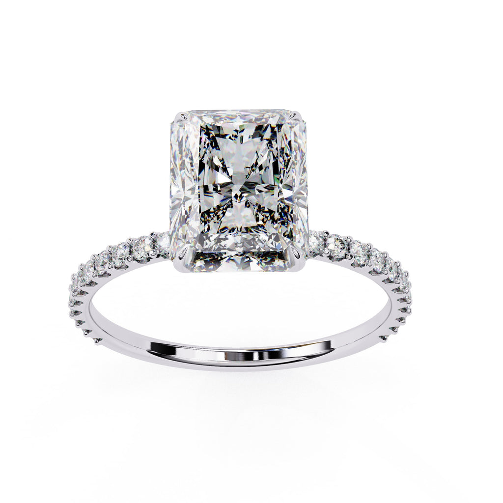 Radiant Central Stone Diamond Halo Ring