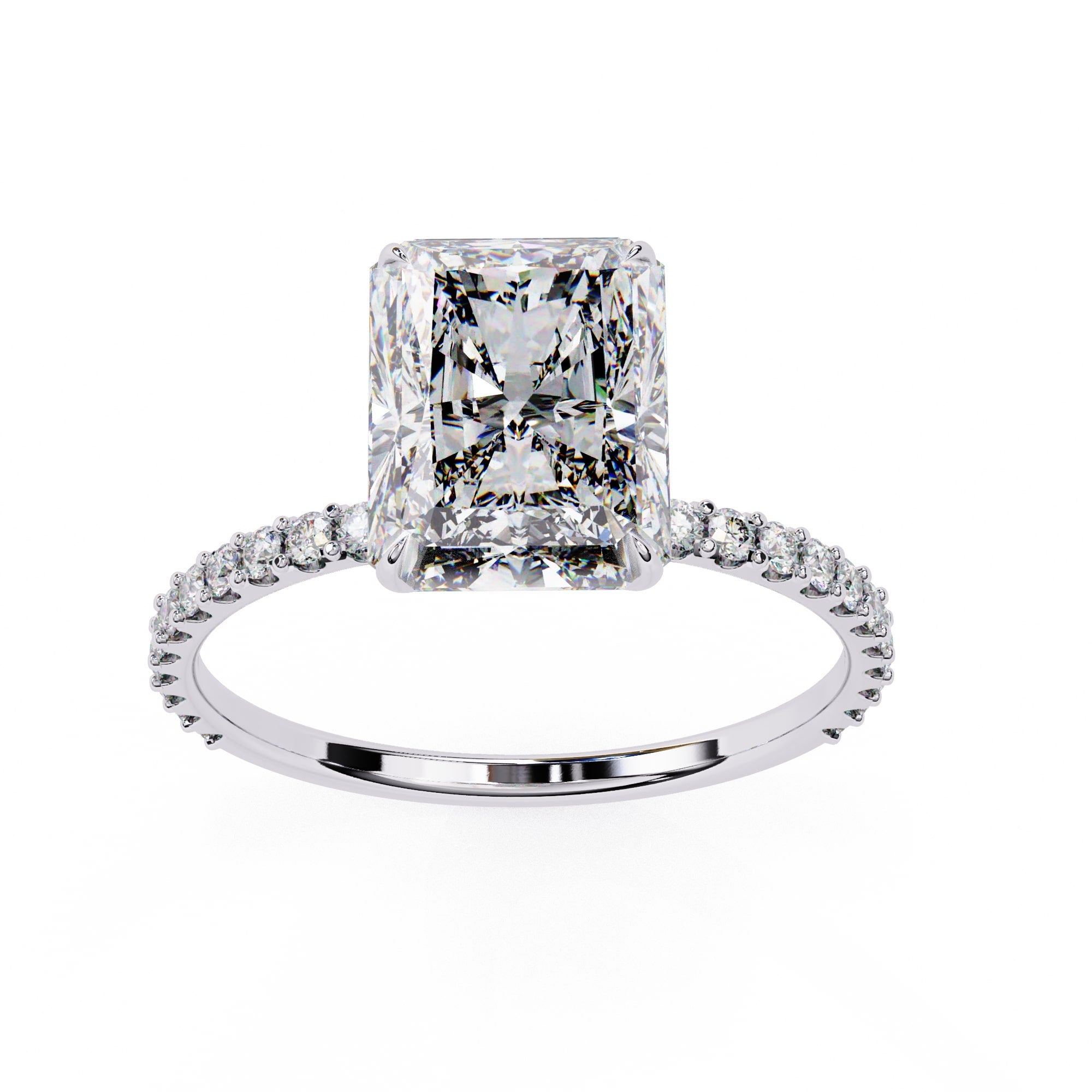 Radiant Central Stone Diamond Halo Ring
