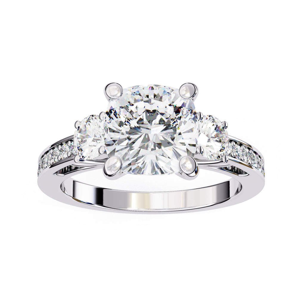 Elegant Diamond Side Stone Brilliance Ring