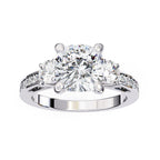 Elegant Diamond Side Stone Brilliance Ring
