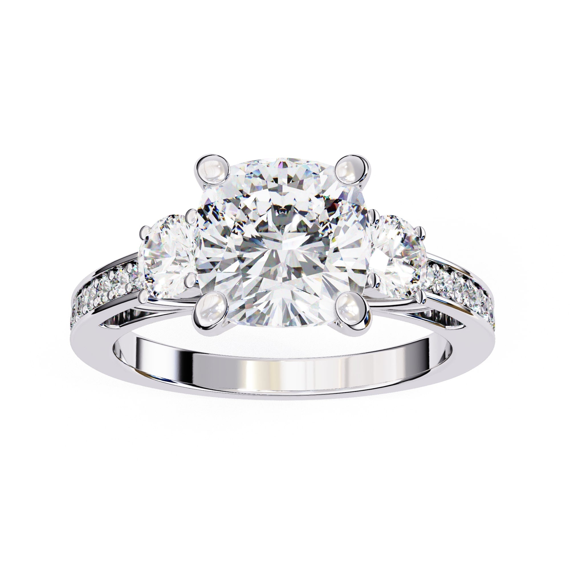 Elegant Diamond Side Stone Brilliance Ring