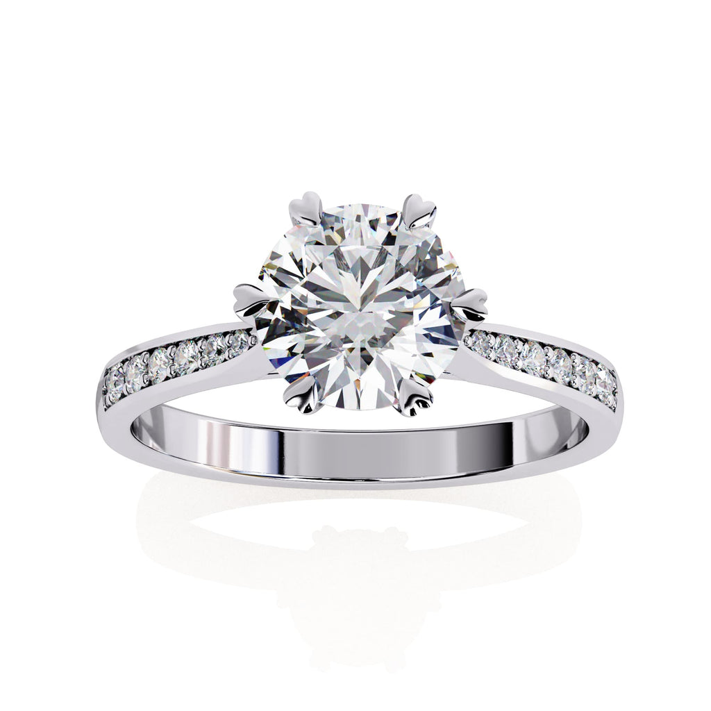 Elegant Central Stone Diamond Ring with Radiant Side Accents