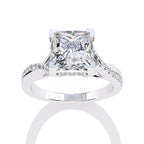 Radiant VVS Emerald Cut Central Brilliance Ring