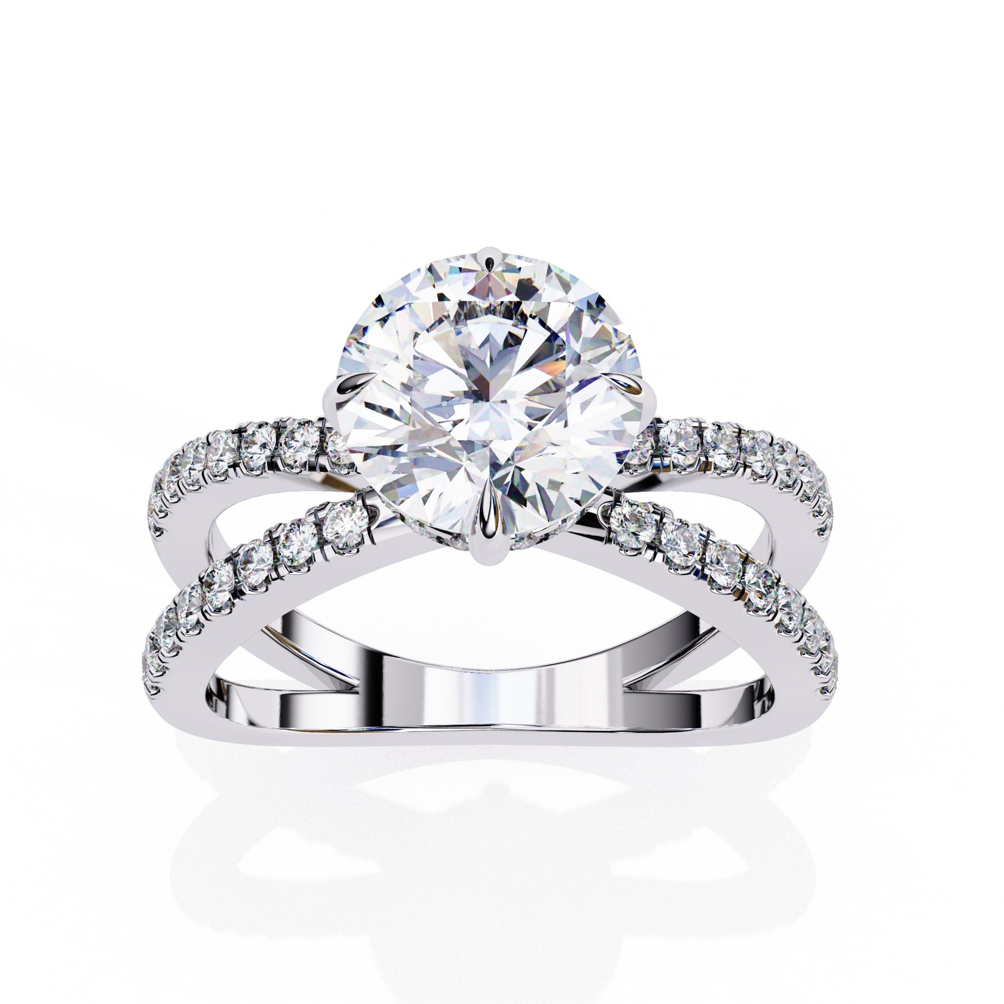 Elegant Central Stone Diamond Ring with Side Accents