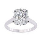 Radiant Central Stone Diamond Ring with Shimmering Side Accents