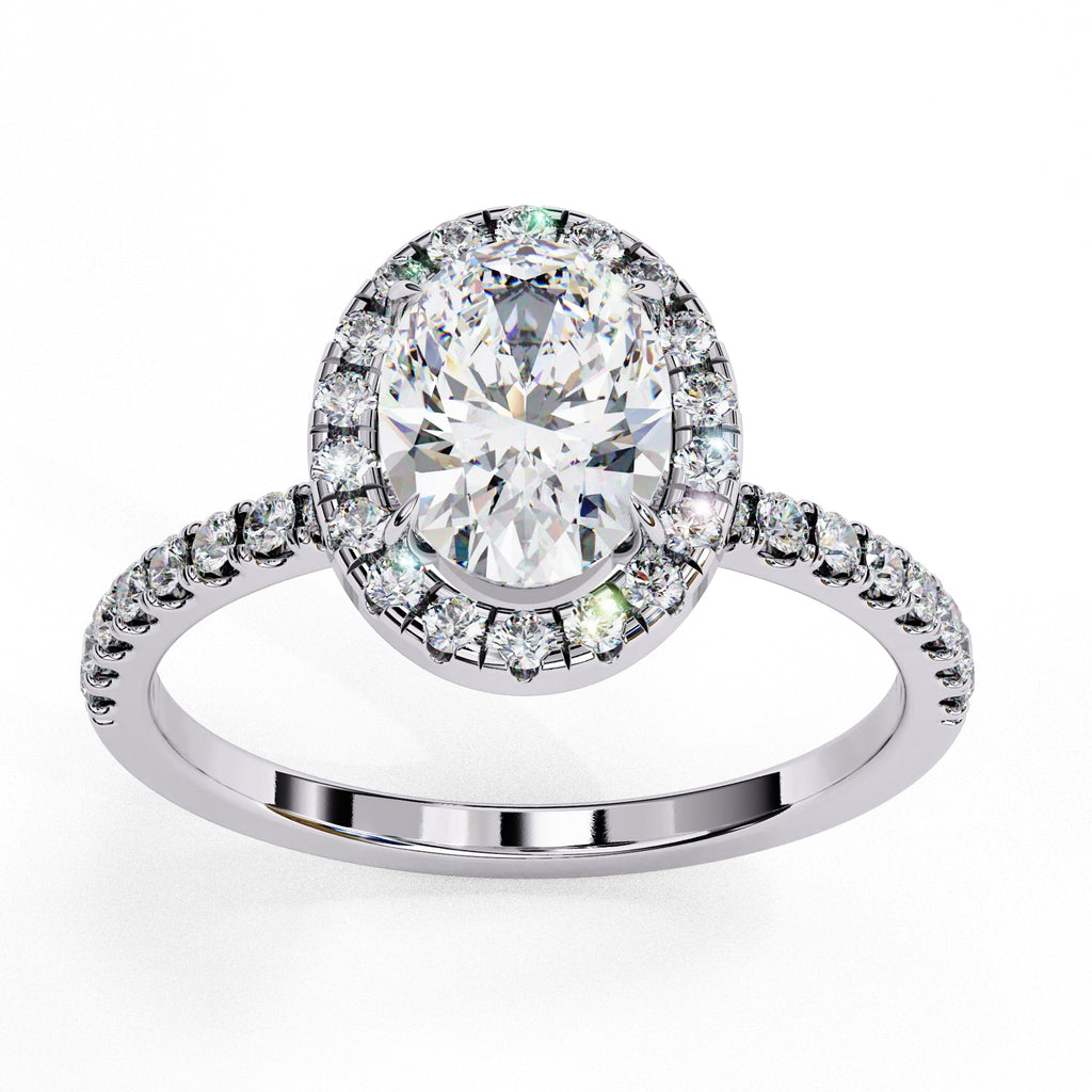 Elegant Diamond Central Stone Ring with Side Accents