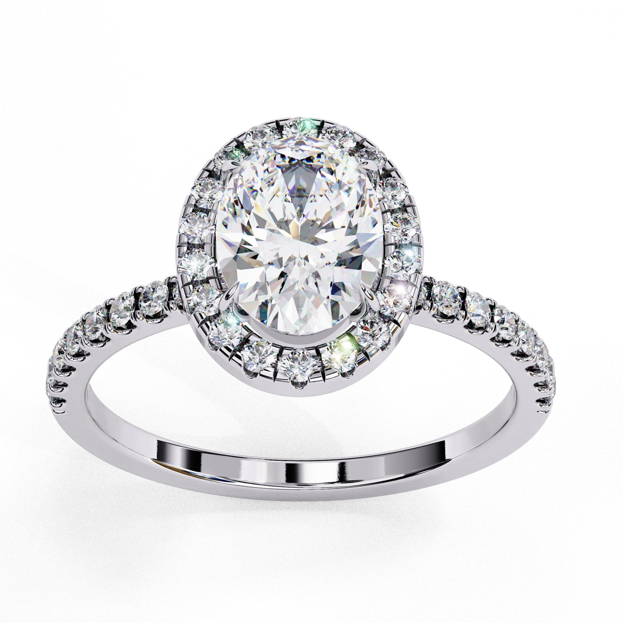 Elegant Diamond Central Stone Ring with Side Accents