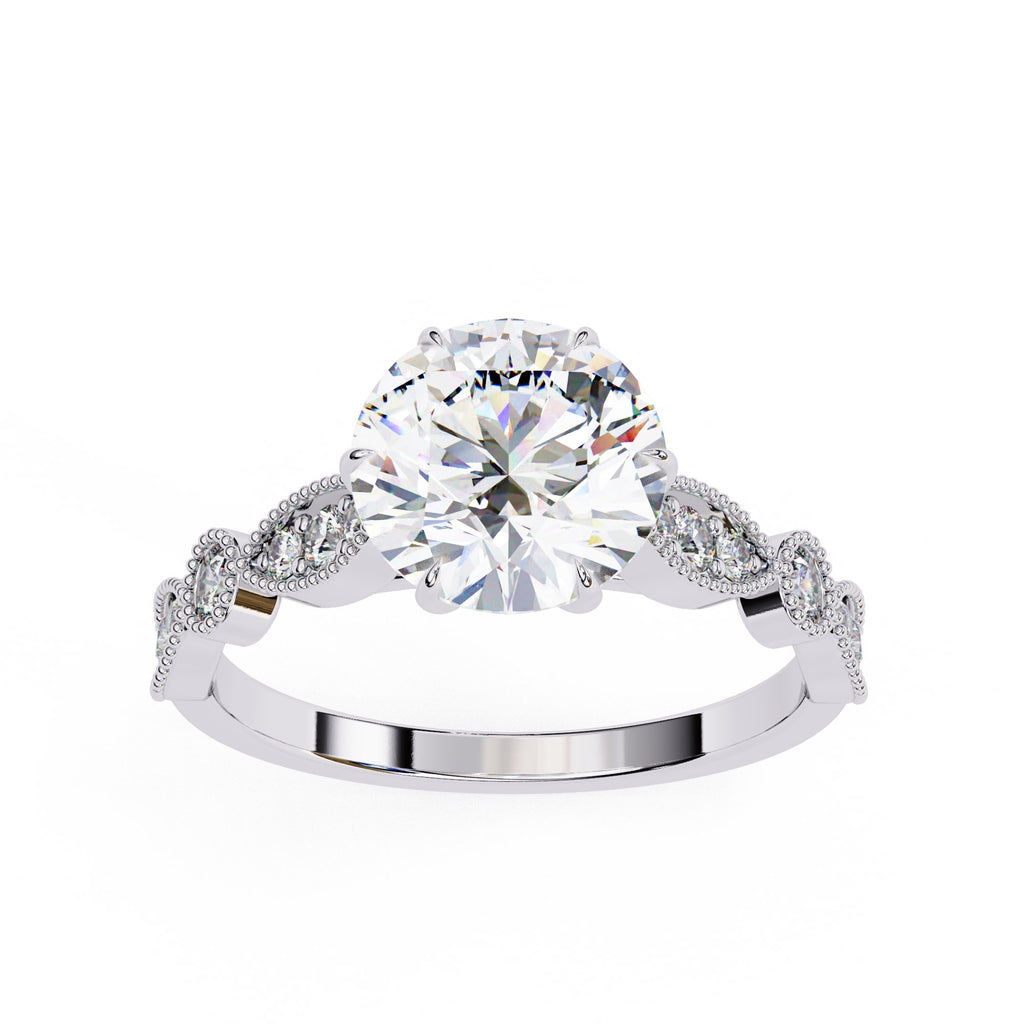 Elegant Central Stone Diamond Ring with Radiant Side Accents