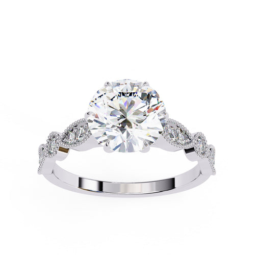 Elegant Central Stone Diamond Ring with Radiant Side Accents