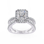 Elegant Central Stone Diamond Ring with Radiant Side Accents