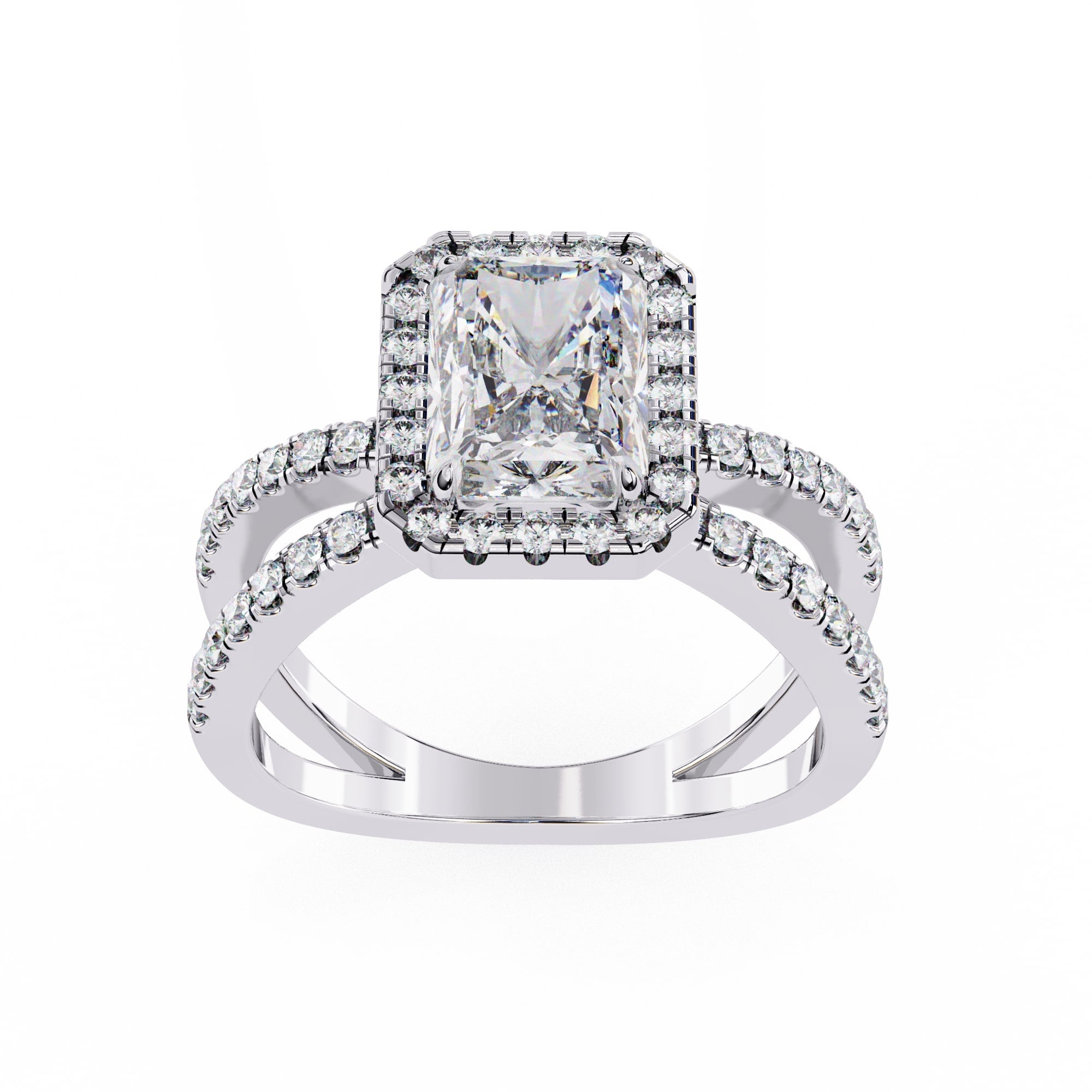 Elegant Central Stone Diamond Ring with Radiant Side Accents