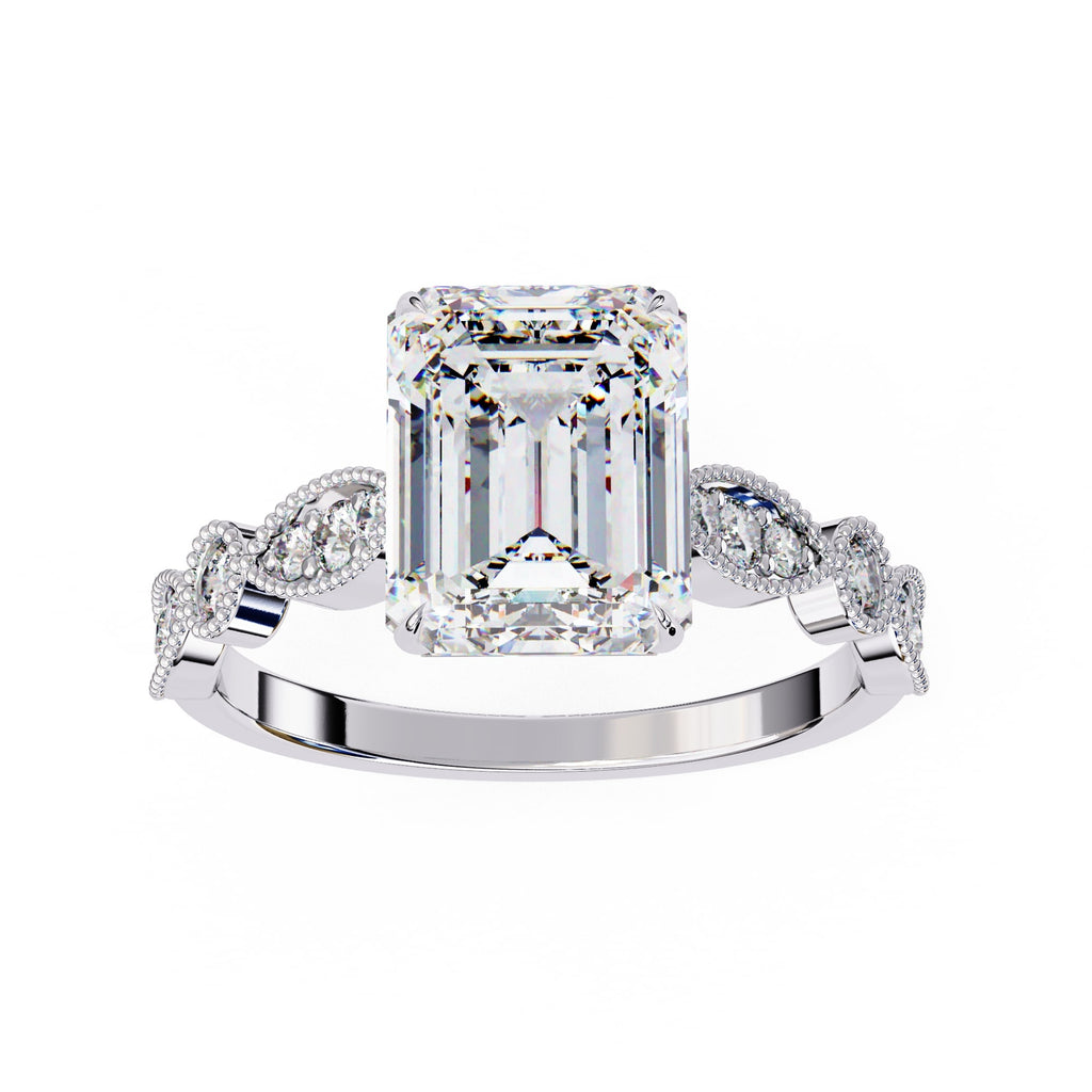 Elegant Central Stone Diamond Ring with Side Accents