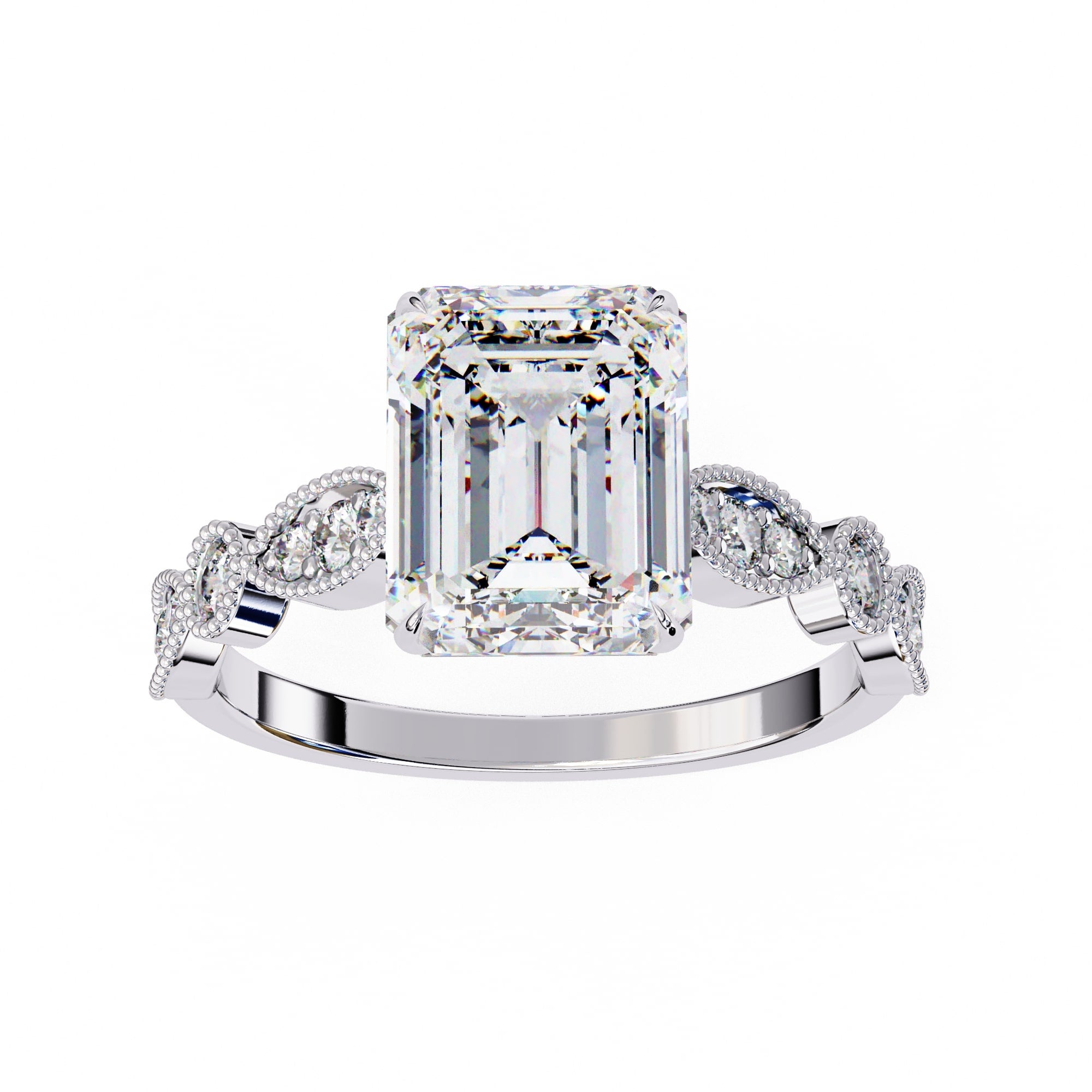 Elegant Central Stone Diamond Ring with Side Accents