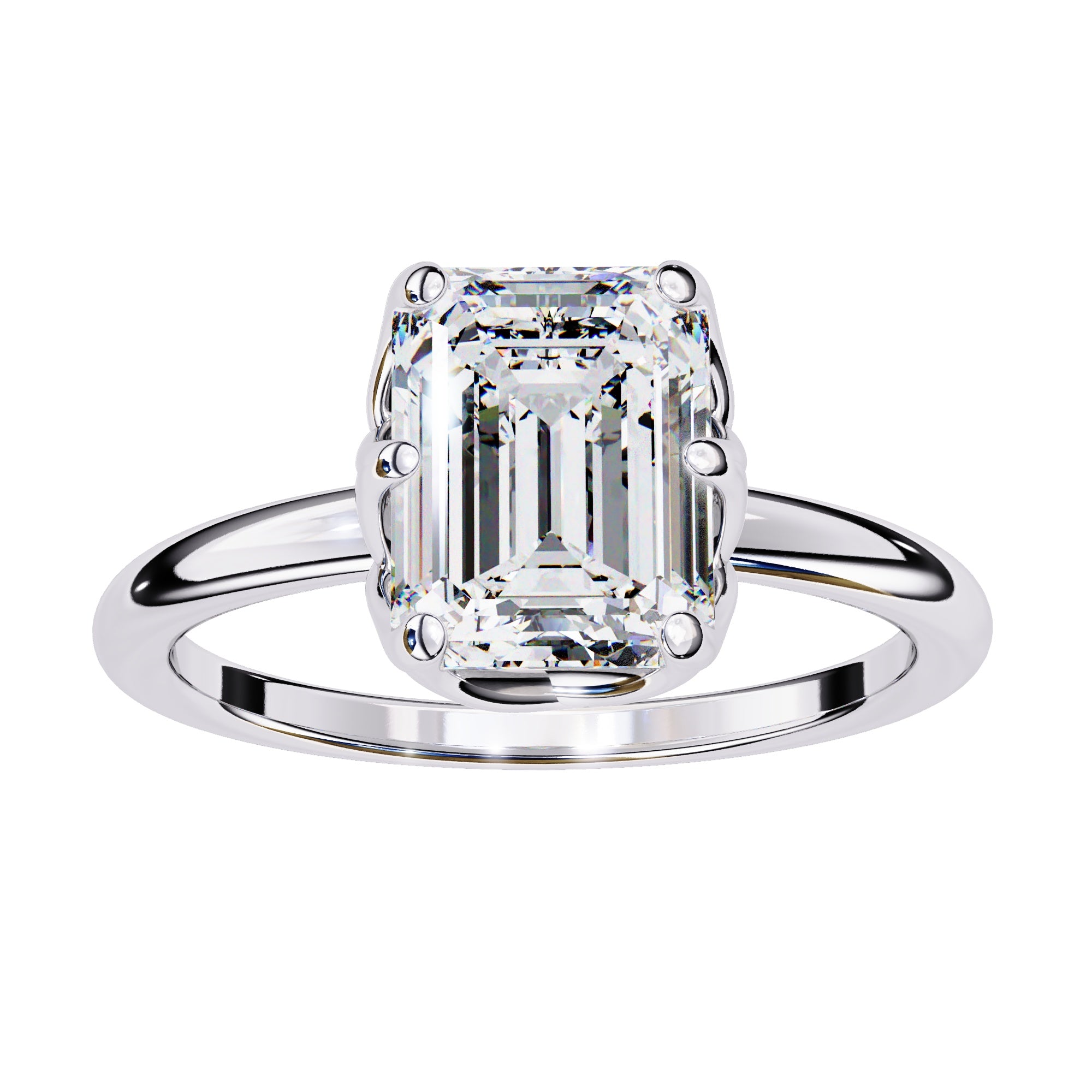 Elegant Radiant Central Stone Ring