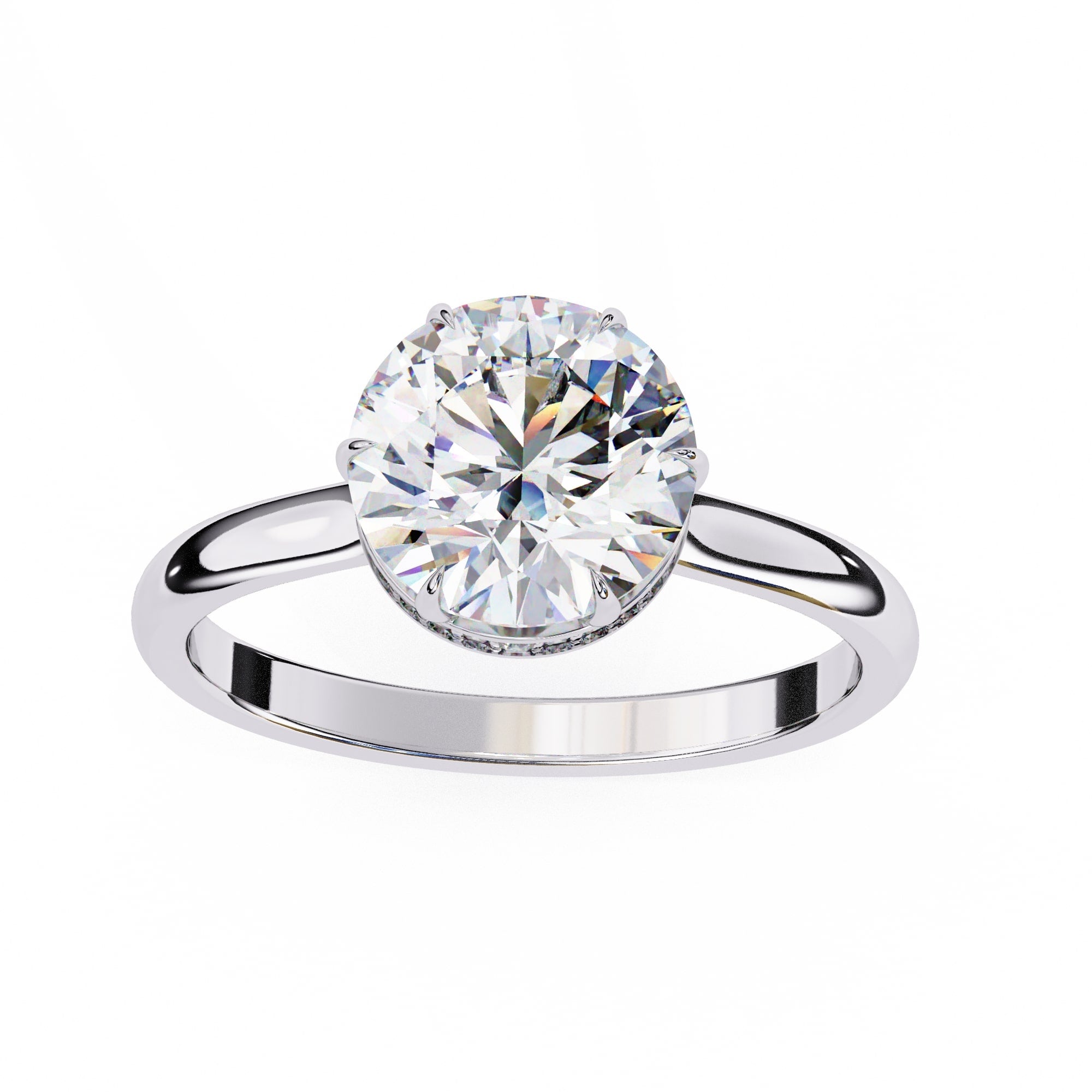Elegant Central Stone Diamond Ring with Radiant Side Accents