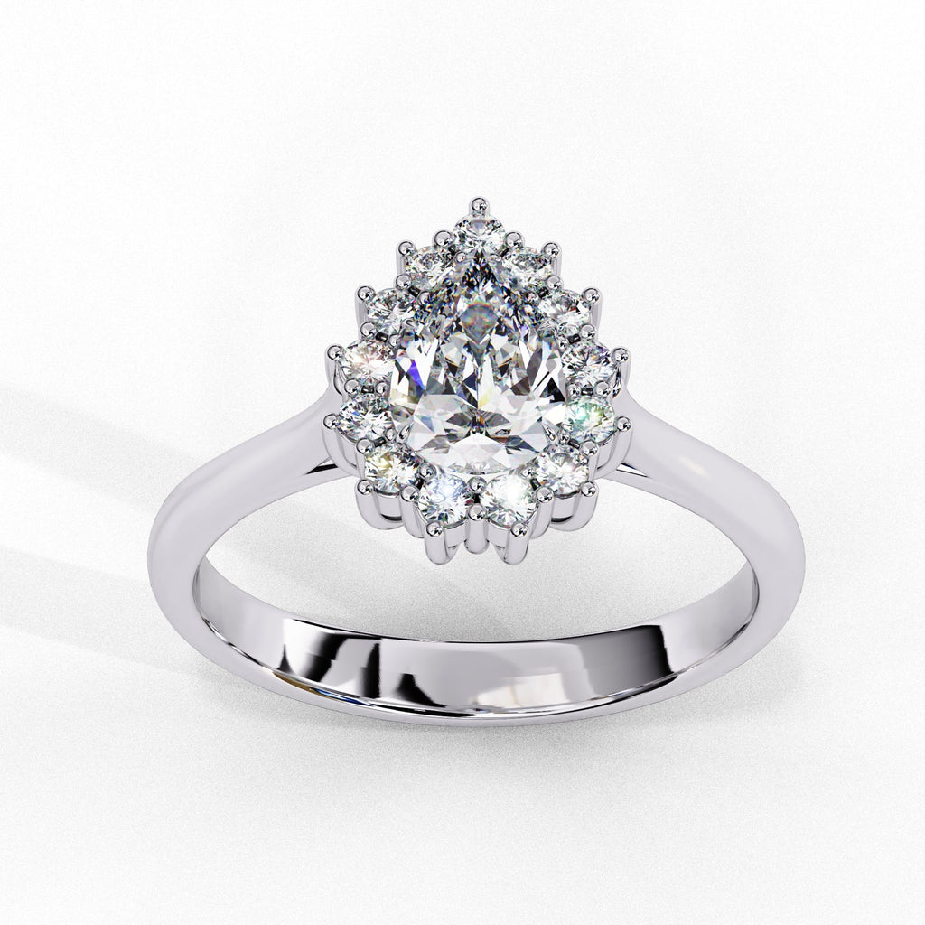 Elegant Central Stone Diamond Halo Ring
