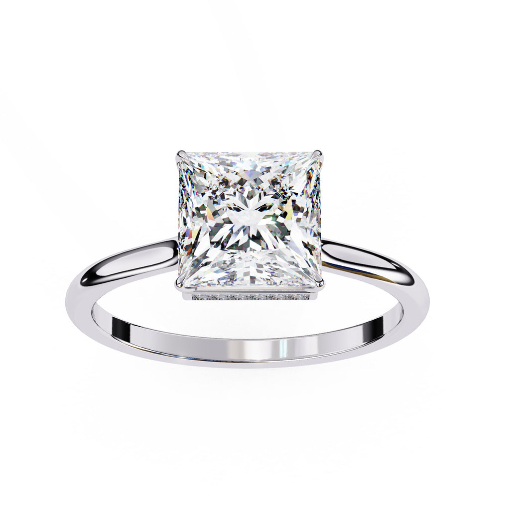 Elegant Central Stone Diamond Ring with Side Stone Brilliance