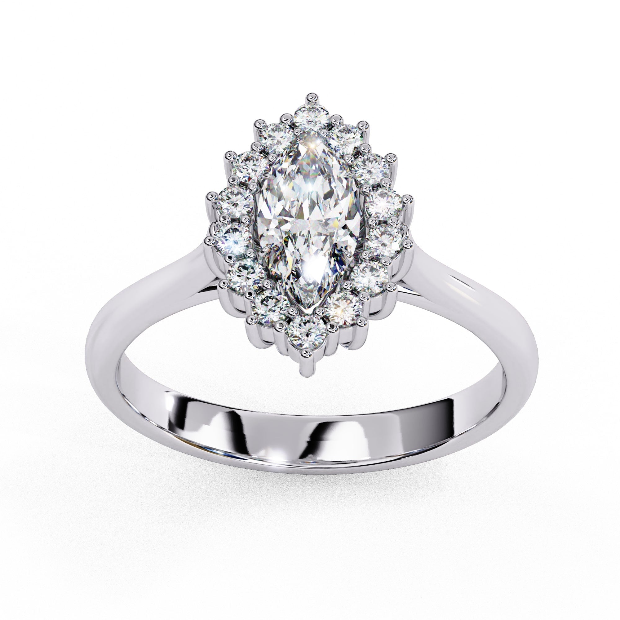 Elegant Central Stone Diamond Ring with Radiant Side Accents