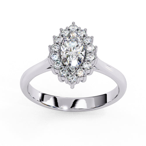 Elegant Central Stone Diamond Ring with Radiant Side Accents