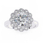 Elegant Central Stone Diamond Ring with Side Brilliance
