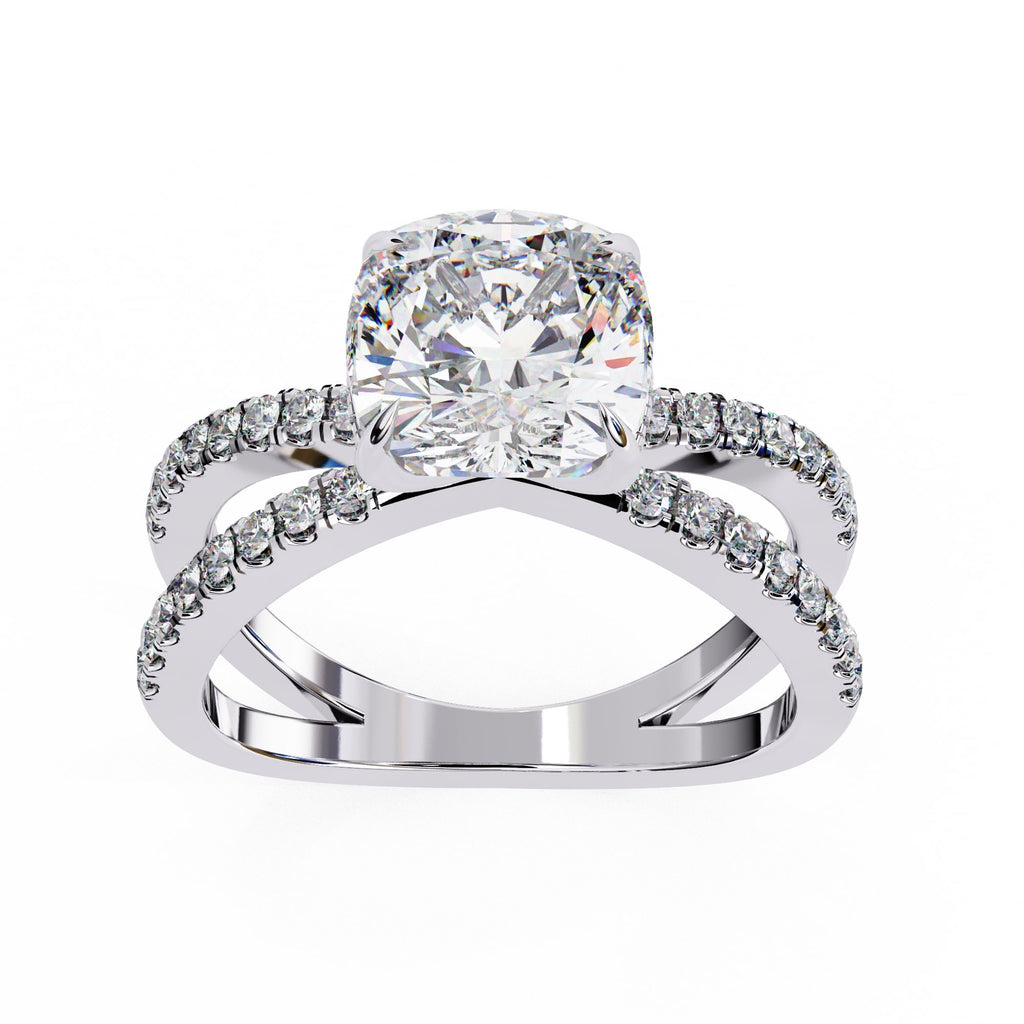 Elegant Central Stone Diamond Ring with Radiant Side Stones