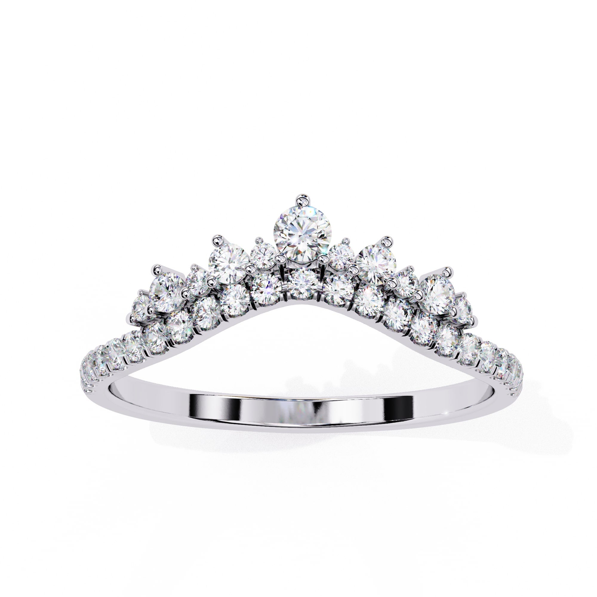 Radiant Diamond Side Stone Eternity Ring