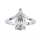 Radiant Central Stone Diamond Ring with Shimmering Side Accents