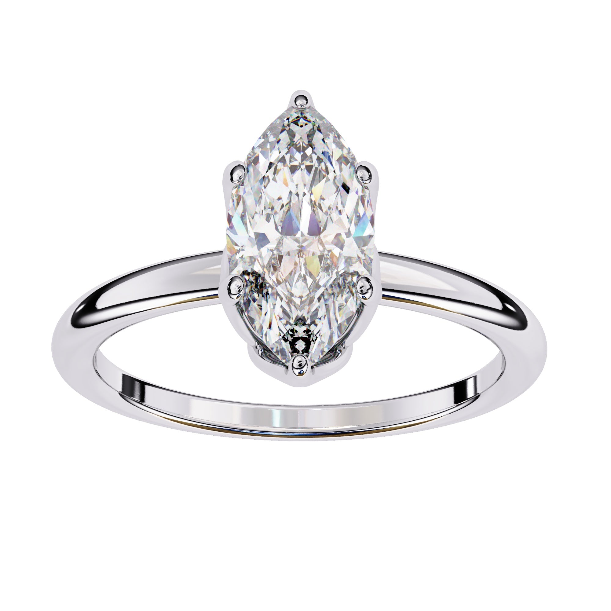Elegant Central Stone Diamond Ring with Side Accents