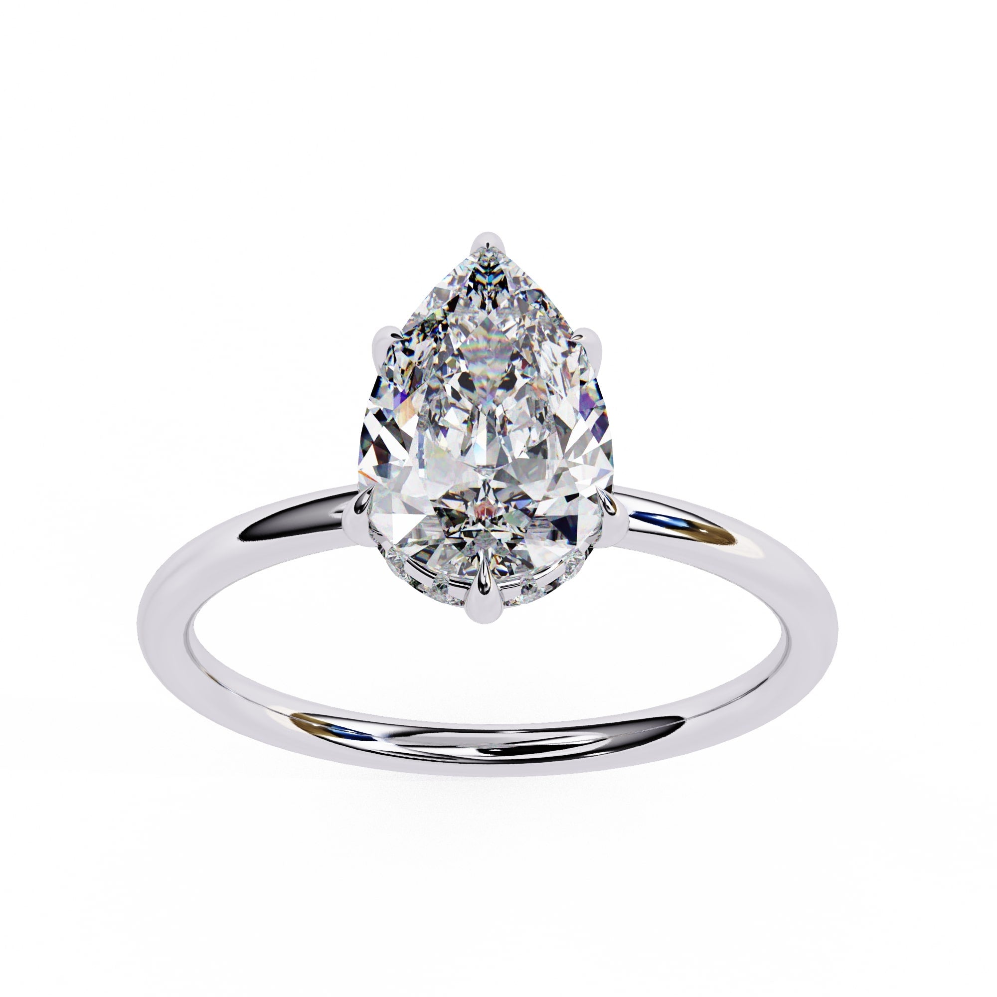 Elegant Central Stone Ring with Shimmering Side Diamonds