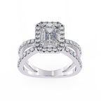 Elegant Diamond Central Stone Ring with Side Accents