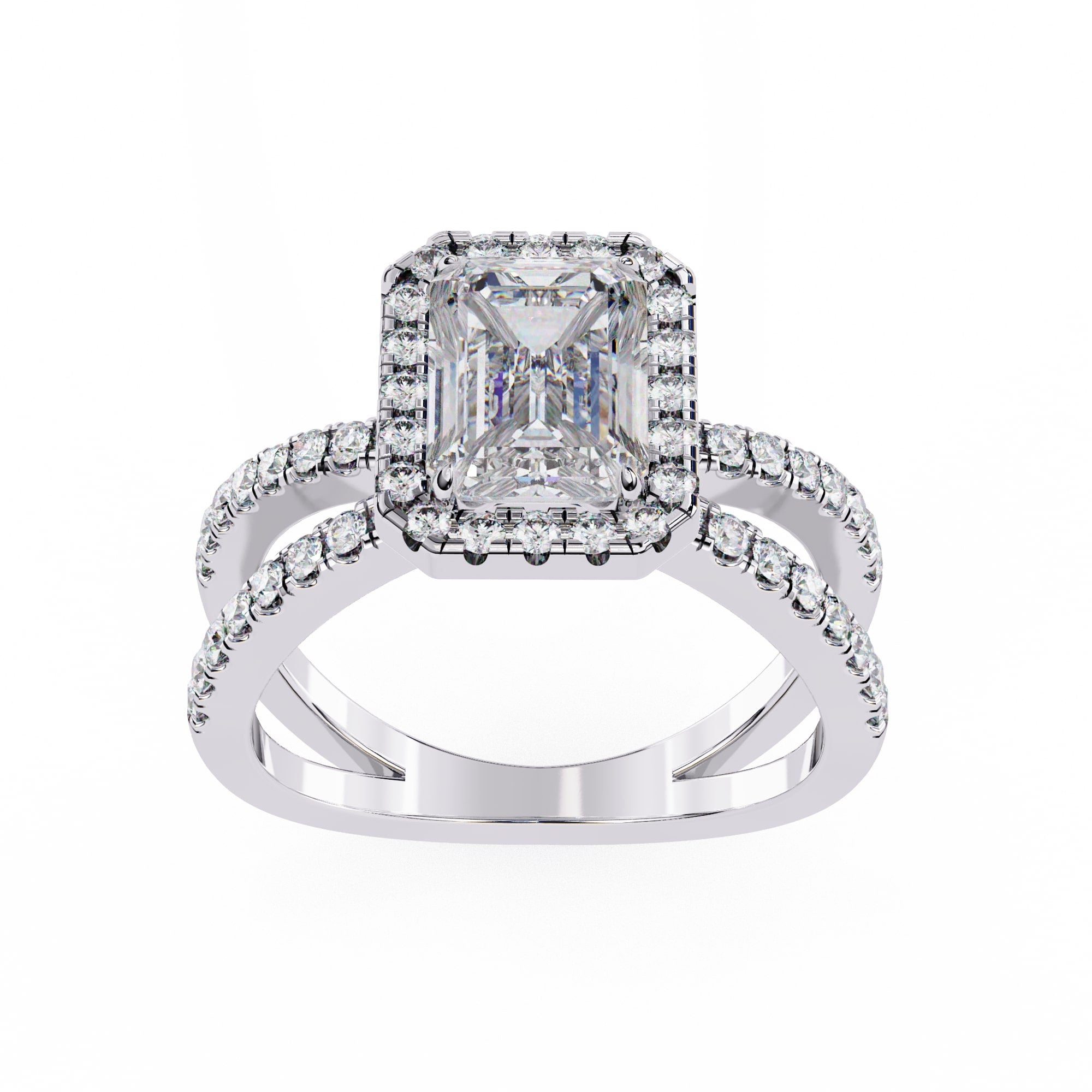Elegant Diamond Central Stone Ring with Side Accents