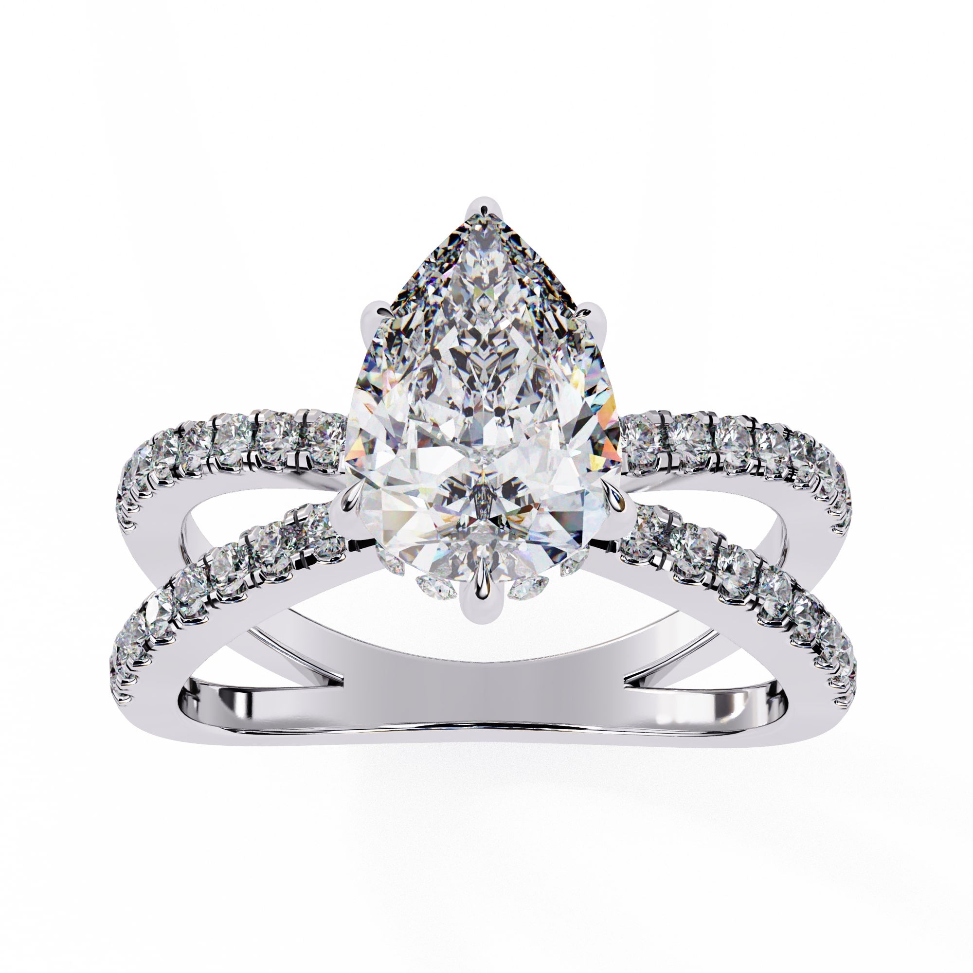 Elegant Diamond Central Stone Ring