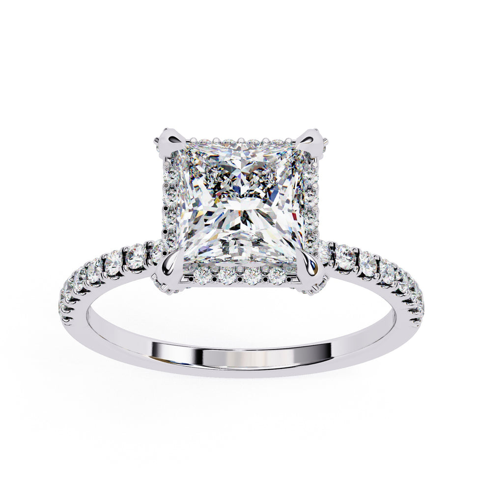 Elegant Central Stone Diamond Ring with Radiant Side Accents