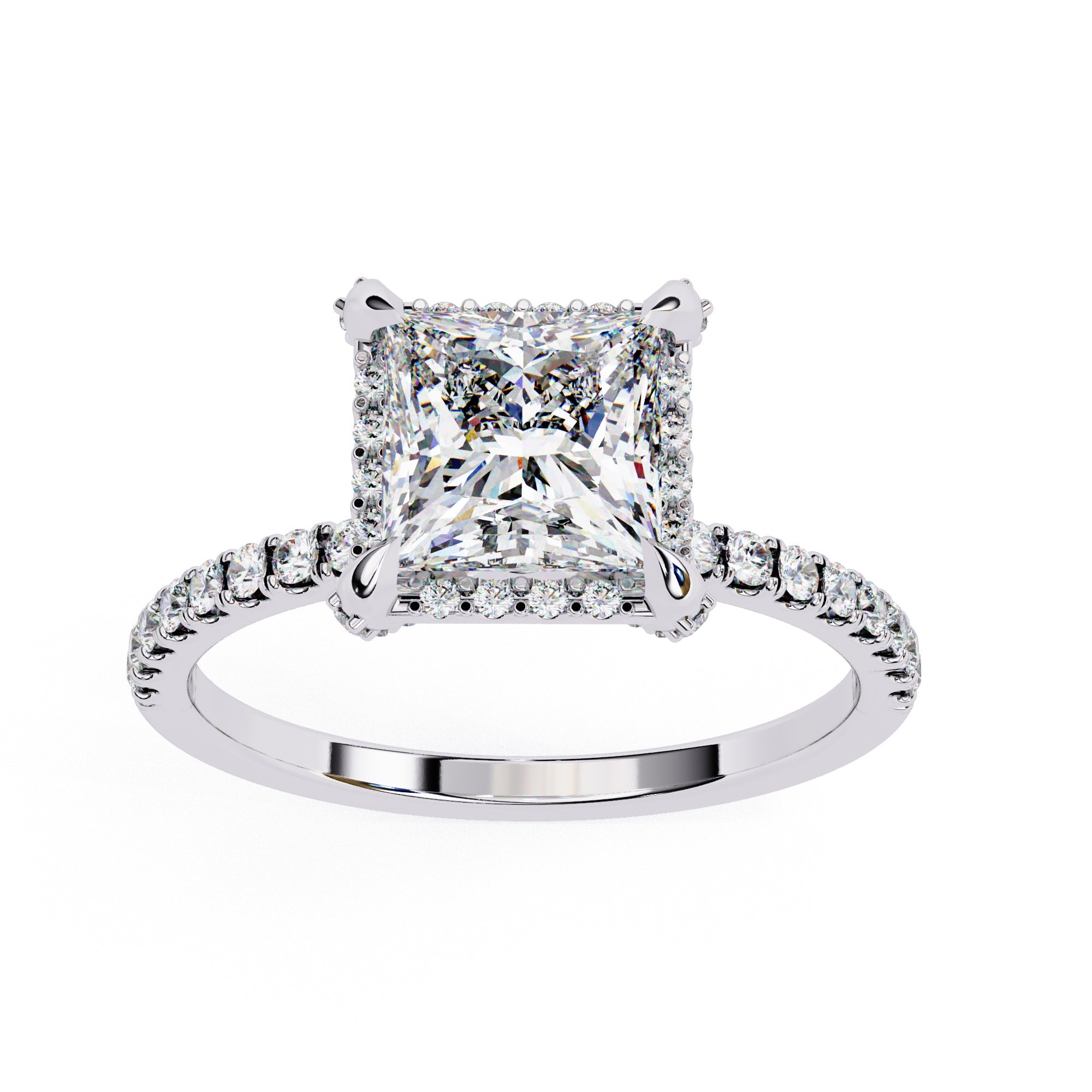 Elegant Central Stone Diamond Ring with Radiant Side Accents