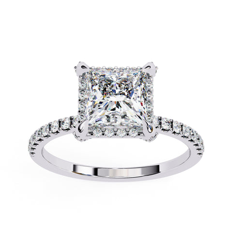 Elegant Central Stone Diamond Ring with Radiant Side Accents