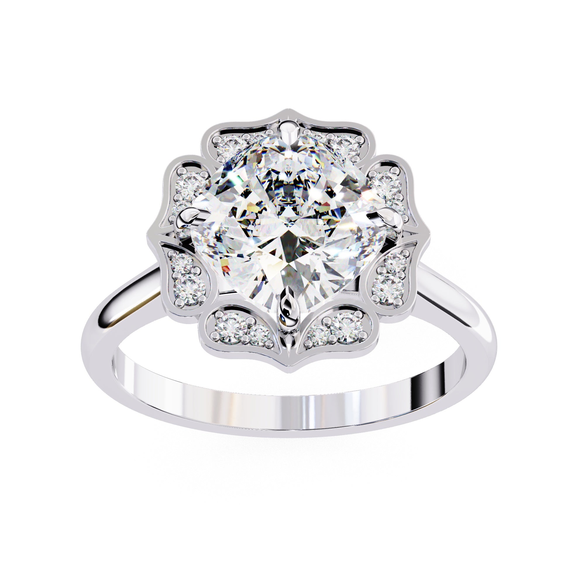 Elegant Diamond Central Stone Ring