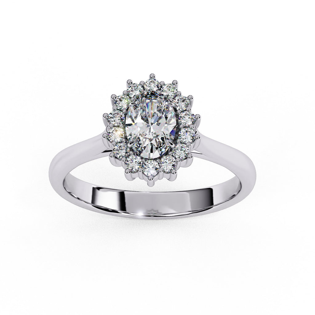 Elegant Central Stone Diamond Side Accent Ring