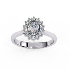 Elegant Central Stone Diamond Side Accent Ring