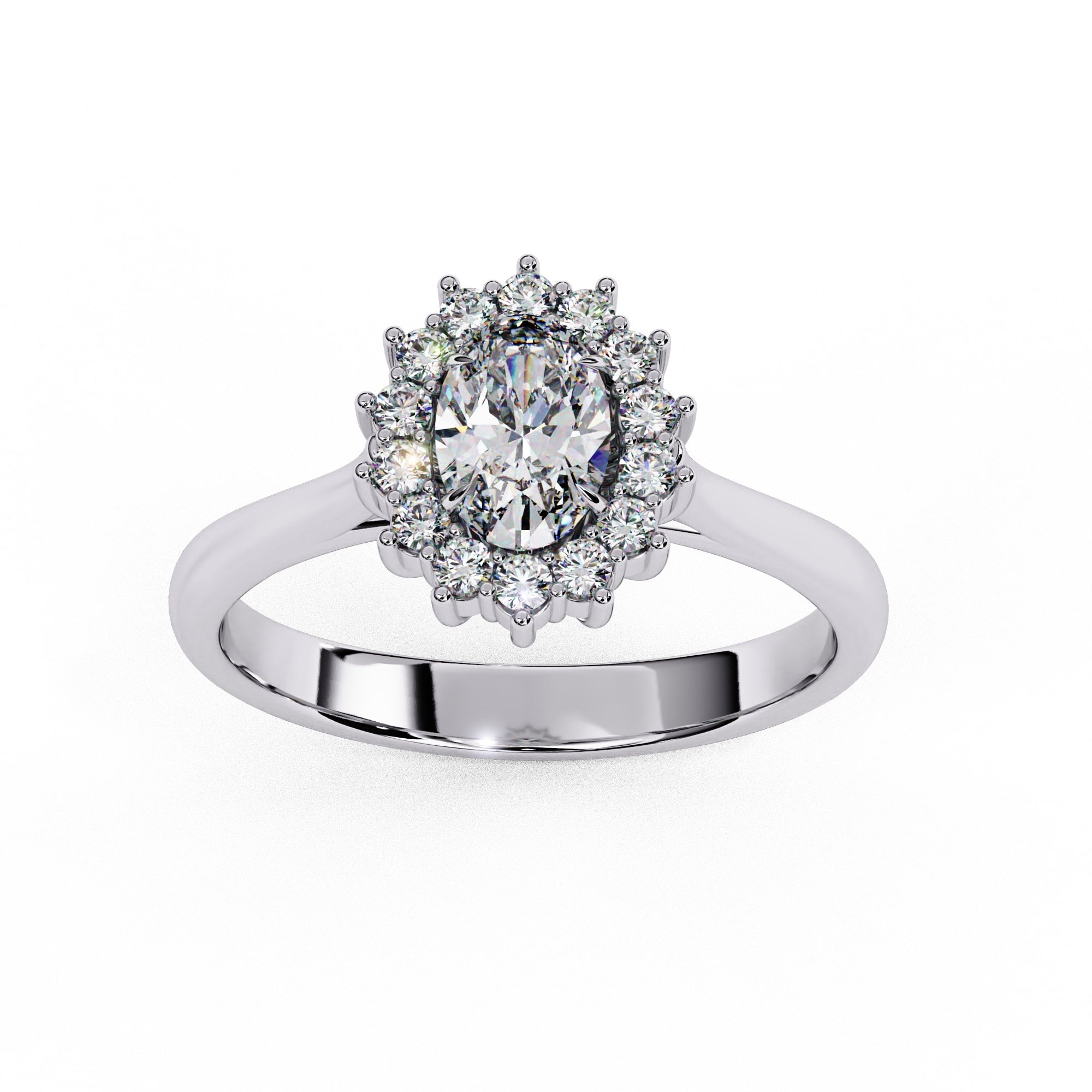 Elegant Central Stone Diamond Side Accent Ring