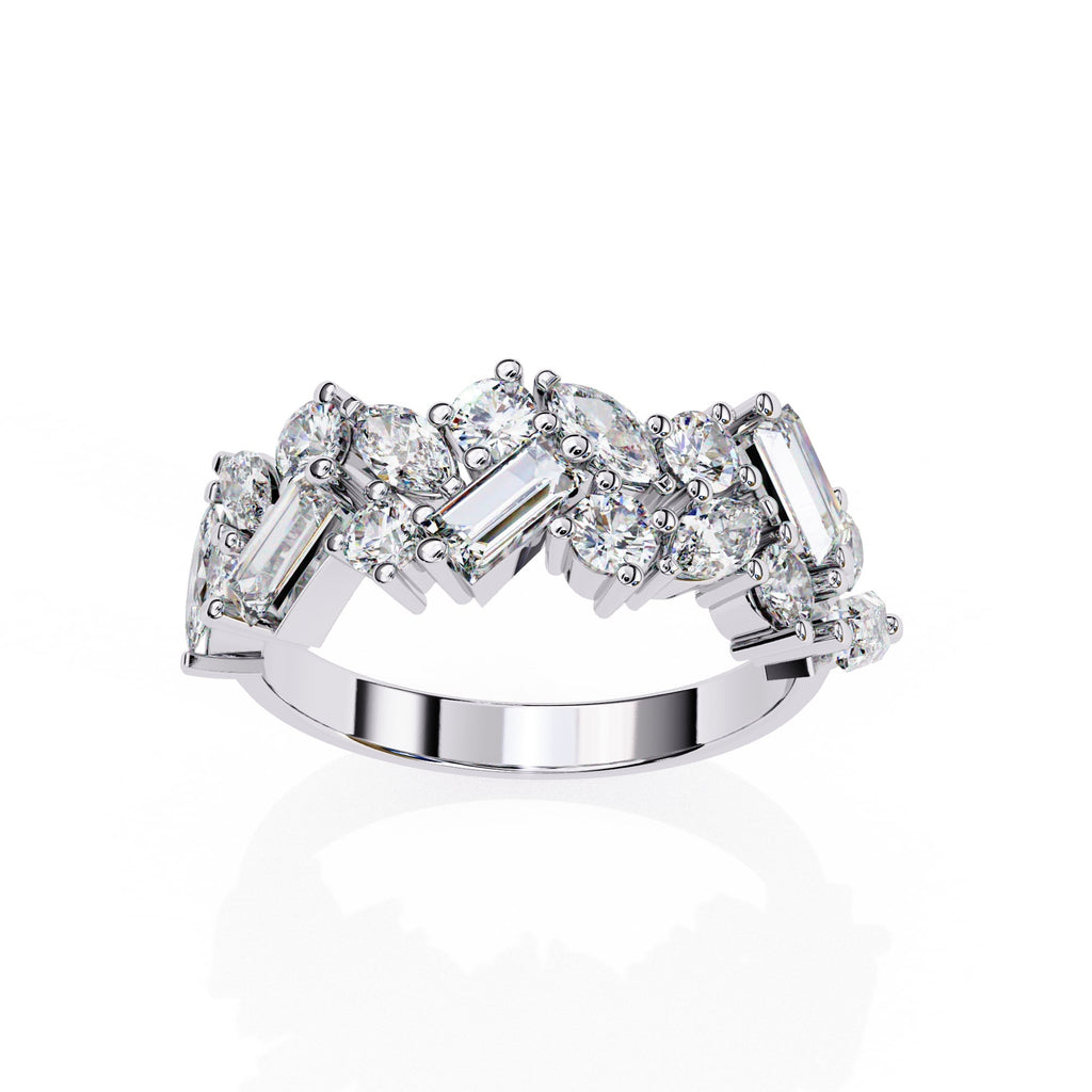 Radiant Brilliance Side Stone Diamond Ring