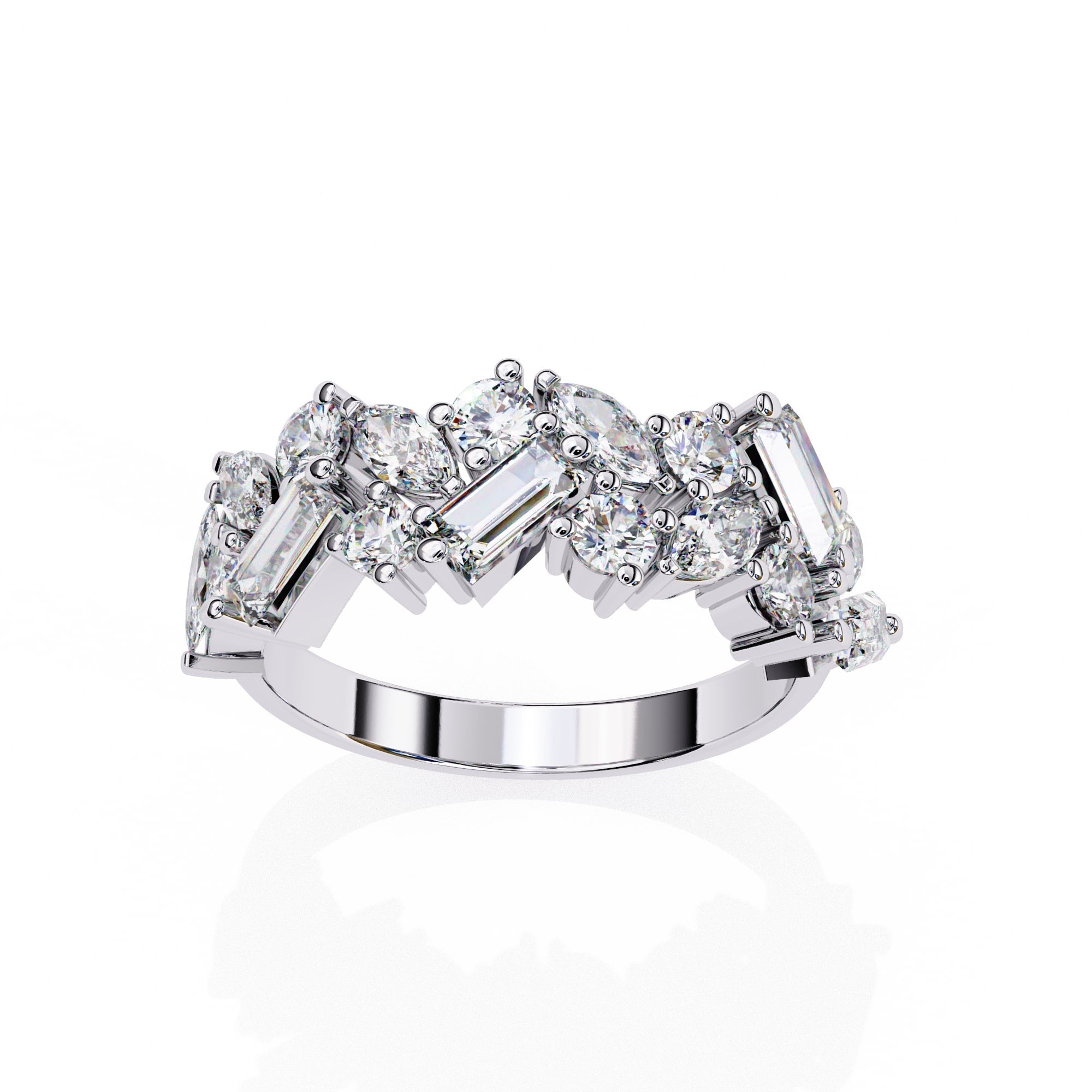 Radiant Brilliance Side Stone Diamond Ring