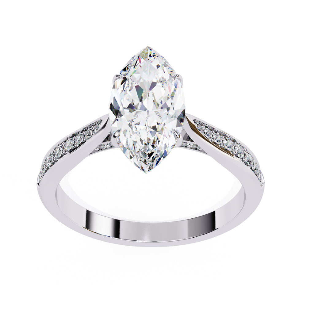 Elegant Central Stone Brilliance Ring with Shimmering Side Accents