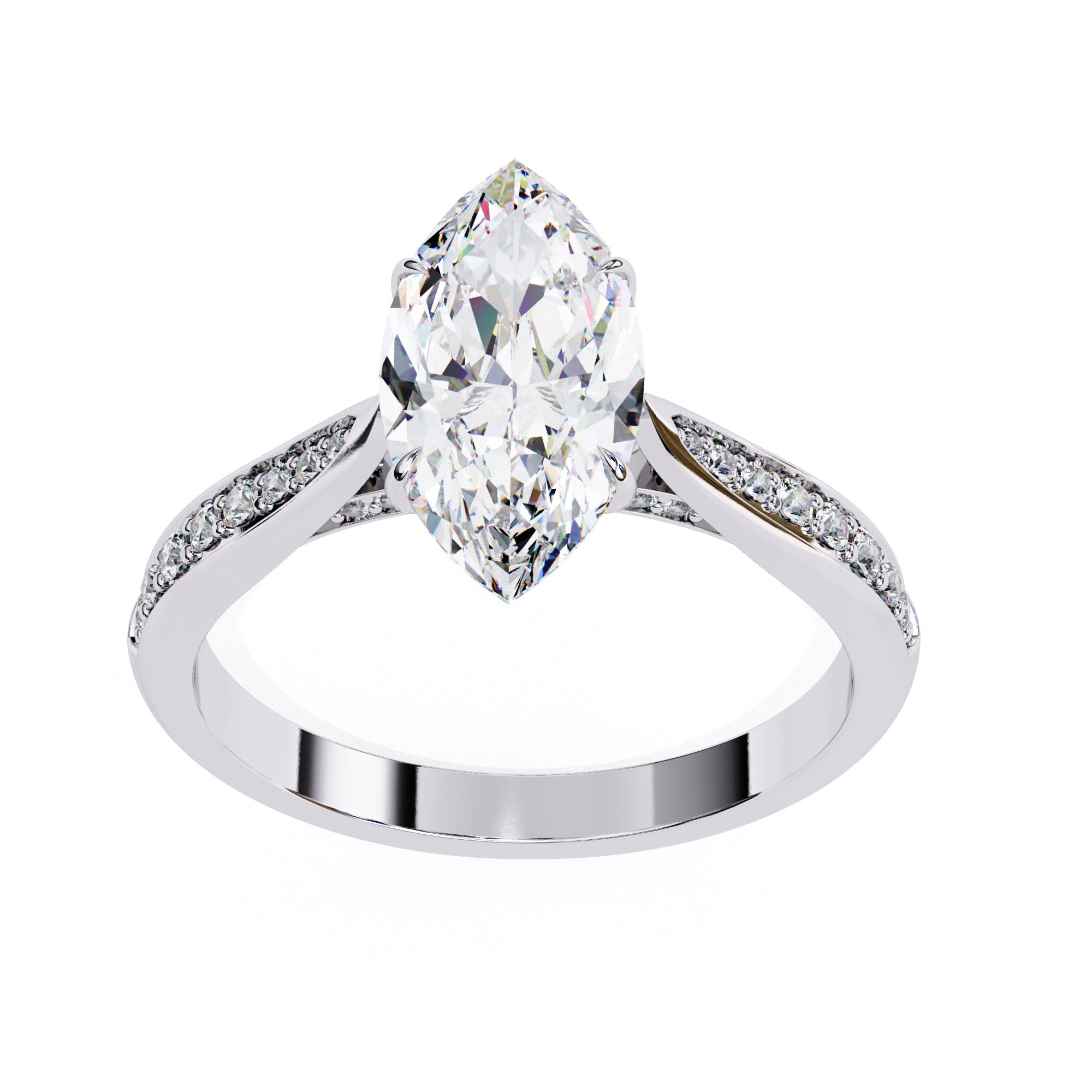 Elegant Central Stone Brilliance Ring with Shimmering Side Accents