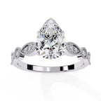 Radiant Central Stone Diamond Ring with Shimmering Side Accents
