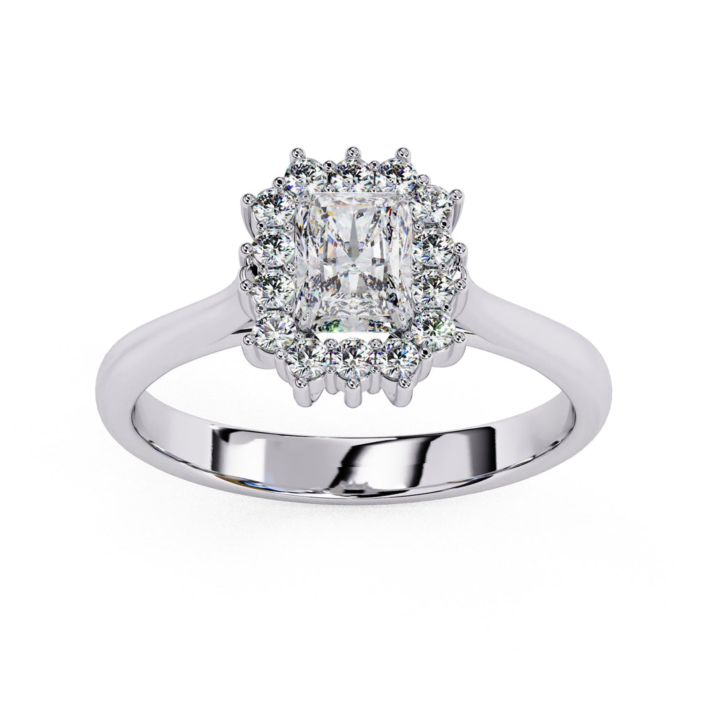 Elegant Central Stone Diamond Halo Ring