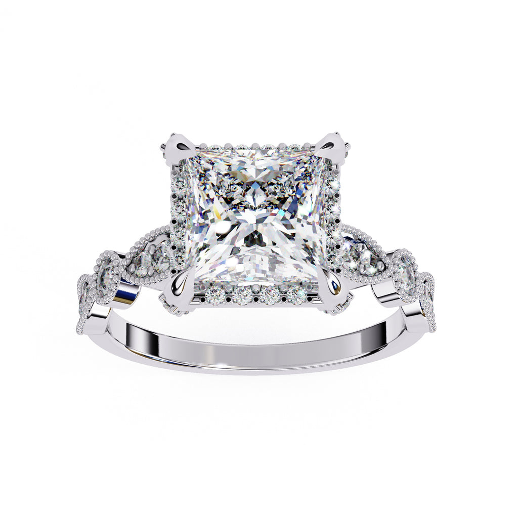 Elegant Diamond Side Stone Brilliance Ring